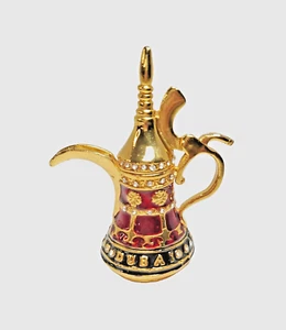 Dubai Souvenir emailliertes Schmuckstück oder Pillendose - arabische Kaffeekanne - Bild 1 von 10