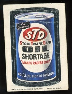 1974 Topps Wacky Packs STD OIL SHORTAGE Tan Back  HD Scans  