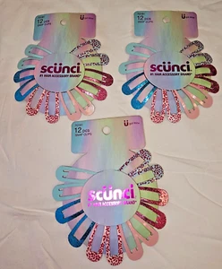 Scunci Druckknöpfe 12 Clips 3 Sets Festiv Glitzer Blumen 36 Stück Haarspangen - Bild 1 von 2