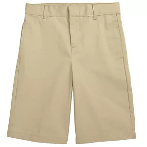 Boys Khaki Flat Front Short H9200-French Toast School Uniform Sizes 4 to 20 - Picture 1 of 3