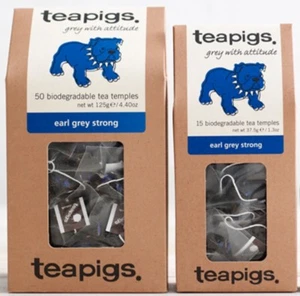 Earl Grey Strong Tea Bags - Tea Pigs - Biodegradable Tea Temples - 15/50 - Picture 1 of 2
