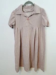 Homemade Vintage Pink Pattern Collared Shift Dress - Picture 1 of 4