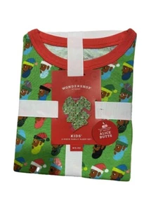 Kids' Multi Santa Print Matching Family Pajama Set - Wondershop Green 6 - Picture 1 of 2