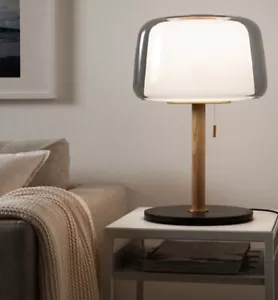 Bedside lamp, marmor, wood - Picture 1 of 1