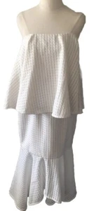 Shona Joy Size 8 Cream Layered Strapless Evening dress Party Wedding Gold Zip - Picture 1 of 8