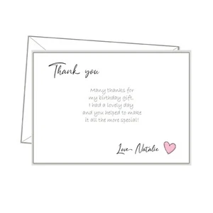 Personalised THANK YOU CARDS, Heart love notecards, thankyou 10 pack st45 - Picture 1 of 10