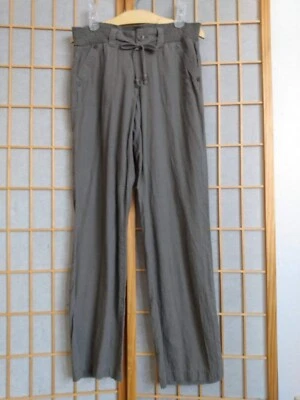 New Women’s Olive Green Linen Wide Leg Summer Pants With Pockets - Size 7 Medium - Image 1 of 4