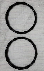 Plastic Bag Handles Black Acrylic - set of two. 15.5cm - Picture 1 of 3