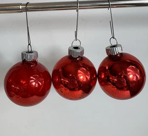 Purpurrot 3 SHINY BRITE Christbaumschmuck Quecksilber Glas Vintage 1,75" - Bild 1 von 11