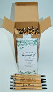 30 Pcs Employee appreciation Inspirational Bamboo Ballpoint Pens Bulk Flower... - Picture 1 of 5