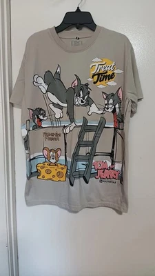TOM & JERRY X SOUTHPOLE BOYS T-SHIRT GRAY SHORT SLEEVES GRAPHIC PRINT SIZE M - Image 1 of 2