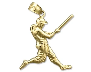 Colgante oscilante de bateador de béisbol de oro de 14K - Imagen 1 de 6