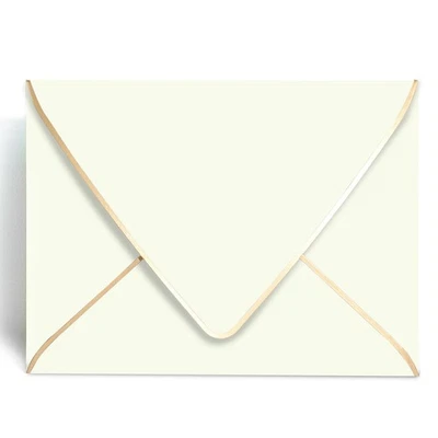 Sobres A7 Ivoy 5 x 7 con borde dorado - Paquete de 50 para tarjetas de 5x7 | Auto-sedición rápida... Foto 1 de 4