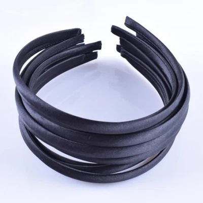 60pcs Headbands Women Girls Satin Covered Solid Fabric Resin Hair Band Plastic - Image 1 of 4