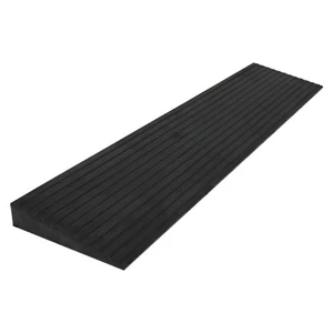 Non-Slip Solid Rubber Threshold Ramp Portable Sill Ramp Black Door Stops - Picture 1 of 22