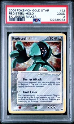PSA 2 - Good 2006 Pokemon EX Legend Maker Registeel GOLD STAR Holo Foil 92/92 - Image 1 of 2