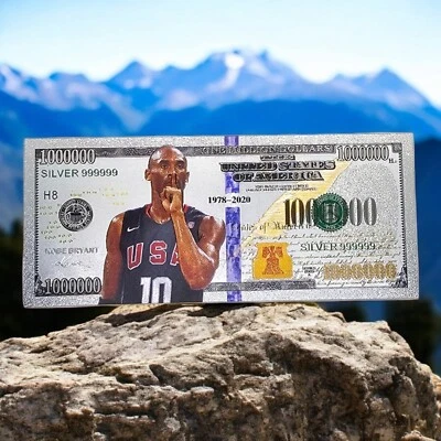 Kobe Bryant Mamba Team USA .999 Silver + Gold Foil $1,000,000 Novelty Bank Note - Image 1 of 2