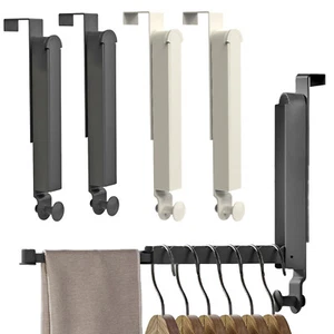 2Pc over the Door Hooks Foldable Aluminum Coat Towels Hanger Clothes Drying Rack - Picture 1 of 28