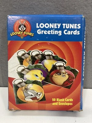 Tarjetas de felicitación Looney Tunes 2000 vintage caja de stock antiguo nuevo - 20 tarjetas y sobres Foto 1 de 4