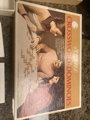 Scrabble Crossword / Dominoes Game  Complete Selchow Righter 1975 Complete - Image 1 of 4