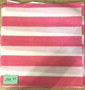 Striped Pink Fabric 8"X8" Craft Quilting Project Fabric - Lot of 25 