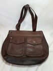 Vintage Fossil 1954 Brown Leather Satchel Double Top Handle Shoulder Bag 75082