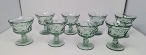 8 Vintage Fostoria Jamestown Green Glass CORDIAL/SHERBERT Footed 4 1/2” CLASSIC - Picture 1 of 10