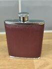 Hip Flask,Stainless Steel,Red Leather,2½ OZ,New Never Used.