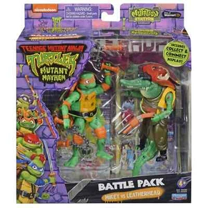 TMNT Teenage Mutant Ninja Turtles Mutant Mayhem Mikey Vs Leatherhead Battle Pack - Picture 1 of 8