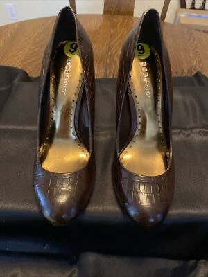 Женщины BCBG темно коричневый крокодила выбитая кожа каблуки размер 9 М новый - Изображение 1 из 4