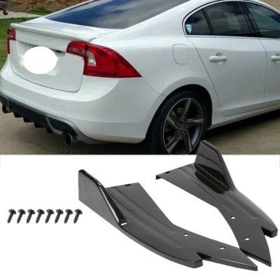 Kits de labios divisores de parachoques trasero negro brillante Canard para Volvo S40 S60 Foto 1 de 4