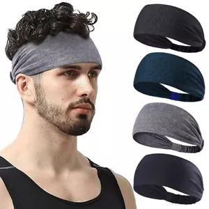 Moisture Wicking Sports Headband Sweatband Running Yoga Hair Bands for Men Women - Picture 1 of 23