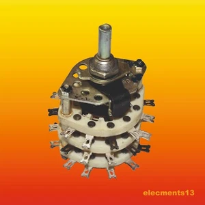 12 POLE 2 POSITION SOVIET UNSHORTING CERAMIC ROTARY PGK SWITCH NOS - Picture 1 of 6