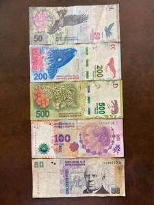 Lot de 5 billets de banque set banknotes money ARGENTINE ARGENTINA état scan - Picture 1 of 1