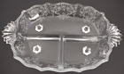 Glass Tray Fostoria Meadow 3 Compartment Footed Vintage