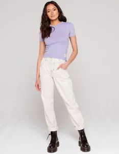 Urban Outfitters Baby T Shirt Size L UK 12 Washed Lilac purple by BDG - Picture 1 of 8