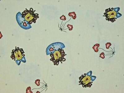 Raggedy Ann & Andy Printed Fabric- 1 1/2 Yd Mine & Yours 1997 Ecru Background - Image 1 of 2