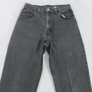 Vintage Levis Junior Kids Jeans Size 9 L29 Black Relaxed Taper Denim 550 90's - Picture 1 of 11