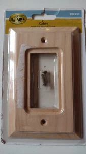 Hampton Bay 810614 Cabin Natural Wood Rocker Switch Wall Plate Unfinished 180RHB - Picture 1 of 8