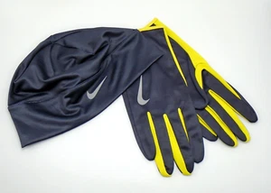 Nike Hat and Gloves Set Men's L/XL Dri-Fit Running Gridiron/Bright Citron/Silver - Picture 1 of 9