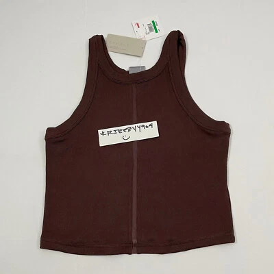 $50 Женский размер L Puma йога выдох ребристый укороченный Майка помадка коричневый 520968 21 - Изображение 1 из 4