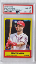 BRYCE HARPER 2018 Topps Throwback Thursday #178 PSA 10 GEM MINT