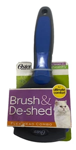 Oster Animal Care Clean and Healthy Brush & De-Shed Flex Head Combo - Picture 1 of 8