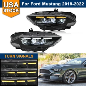 LED Headlights For Ford Mustang GT/Ecoboost 2018-2023 DRL 6Len Headlamp Assembly - Picture 1 of 8
