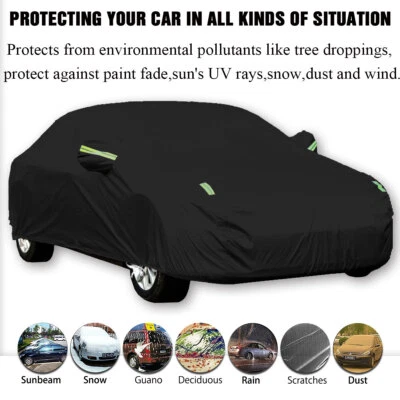 S/M/L FULL CAR COVER HEAVY DUTY WATERPROOF BREATHABLE UNIVERSAL FOR HATCHBACK UK - Image 1 of 4