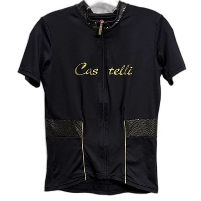 Jersey de ciclismo Castelli negro y dorado talla L juvenil 12 bling serpiente reptil ciclismo Foto 1 de 4