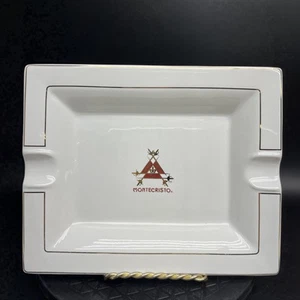 MONTECRISTO Posacenere per sigari in ceramica bianco con grafica spada Rapier oro 9" x 7,5" - Foto 1 di 4