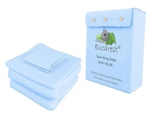 100% Eucalyptus Tencel Bed Sheets | Split King | Organic | Ultra Soft | - Picture 1 of 7