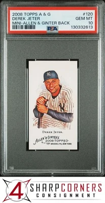 2008 TOPPS ALLEN & GINTER MINI #120 DEREK JETER HOF ALLEN BACK PSA 10 - Image 1 of 3
