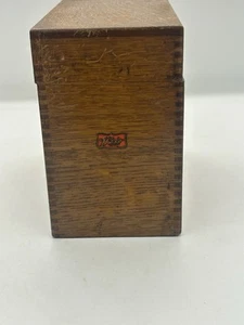 Vintage Weis Dove Tail Wooden Oak Lift Top Receipt File Recipe Box - Picture 1 of 10